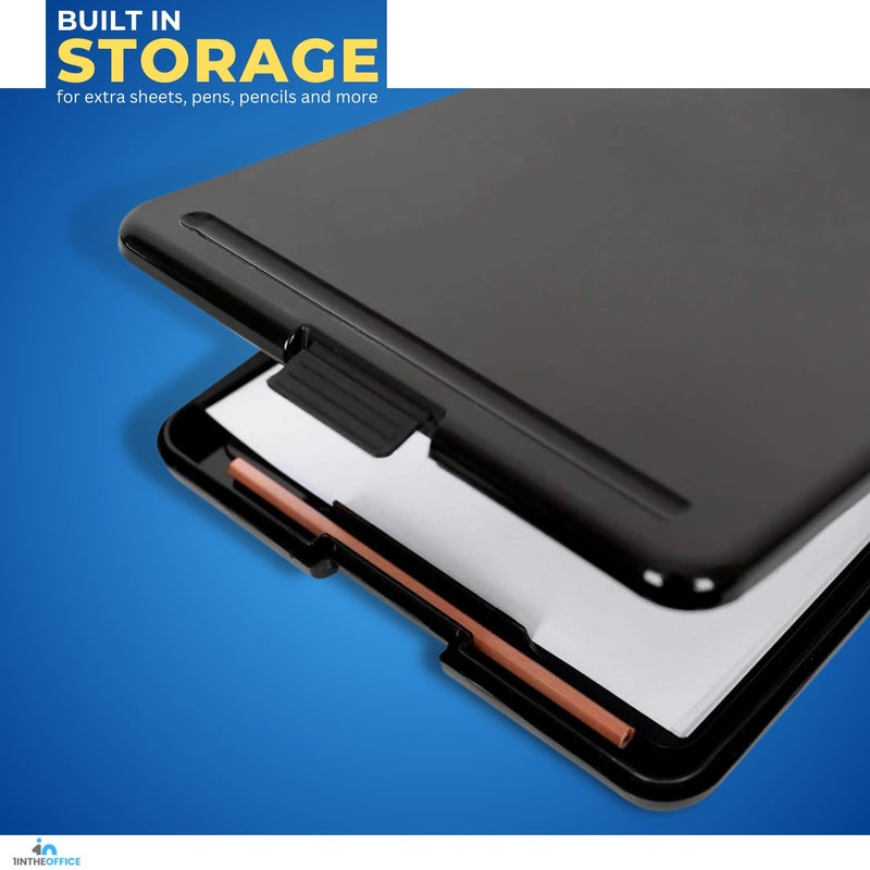 1InTheOffice Plastic Storage Clipboard Letter Size, Plastic Clipboard with Low Profile Clip, Storage Clipboard, Black - Image 5